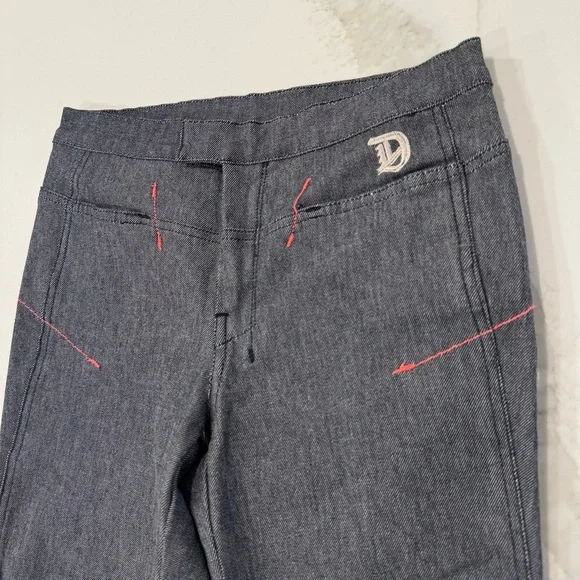 Y2K Vintage DIESEL Denim Flare Pants Side AnkleSlits Womens 28 Gray/Pink Accents - Picture 3 of 12